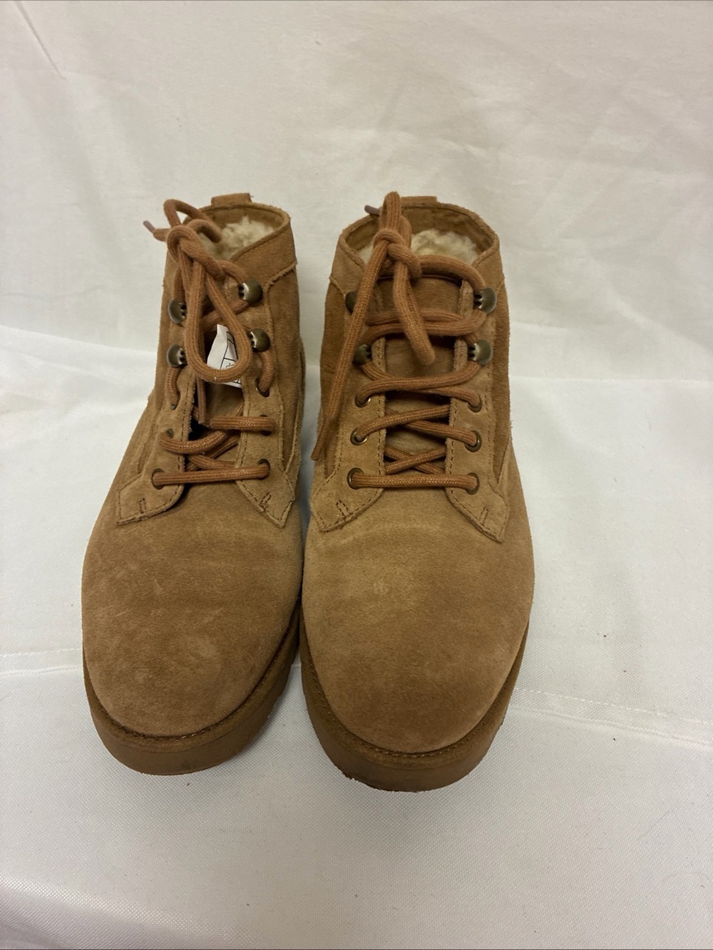 Women's Suede UGG Lace-Up Boot in Tan